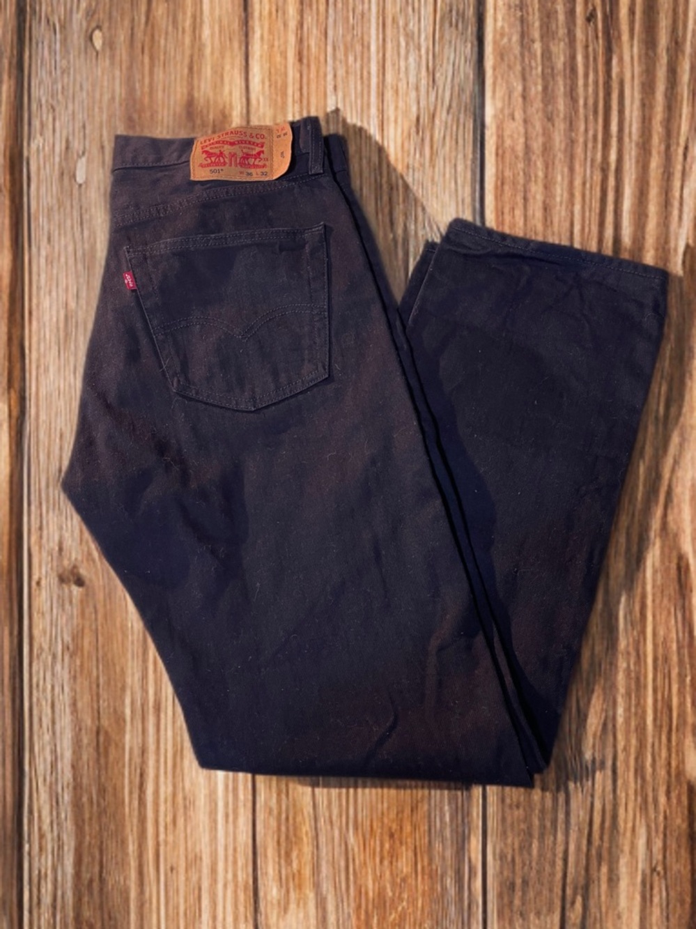 Levi’s 501 Water<Less Black Jeans 36x32 Button Fly Straight Leg Classic